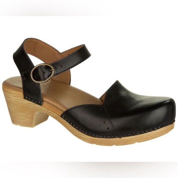 Dansko Maisie Mary Jane Clogs. Women Size 36 . Black Leather Heel. Comfort shoe - Picture 1 of 8